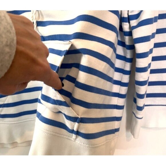 Chaps Denim Ralph Lauren Women's XL Nautical Striped Tie Hoodie 3/4 Sleeve Boat - Picture 8 of 13